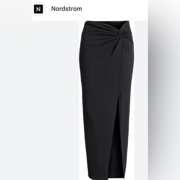 NWT Open Edit Twist Front Black Maxi Skirt from Nordstrom size XL - Picture 3 of 8